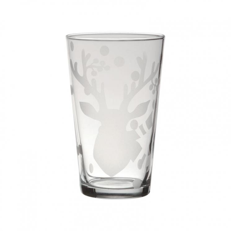 Низька скляна склянка з малюнком оленя Deer Friends Casafina - фото