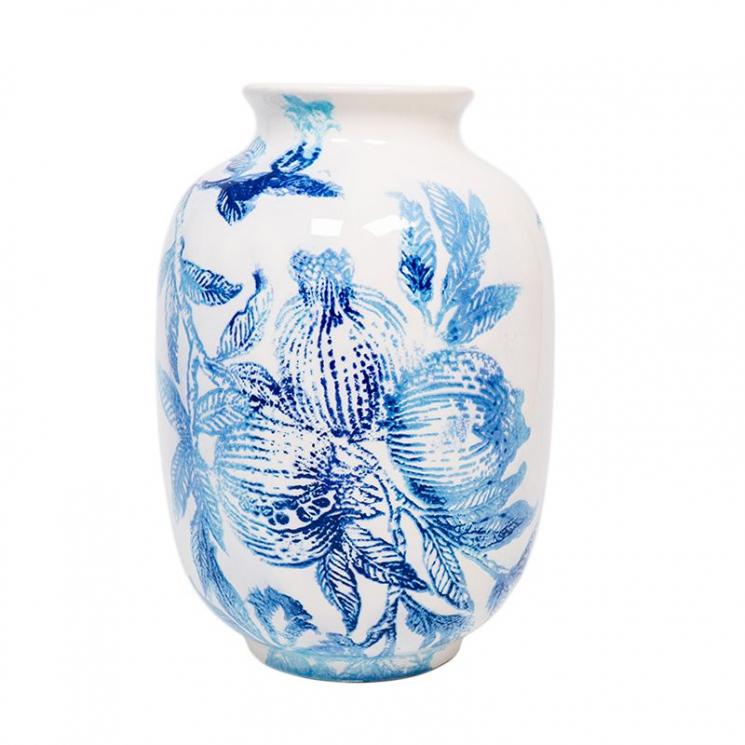 Округла керамічна ваза ручної роботи з акварельним малюнком "Вечірній гранат" Villa Grazia - фото