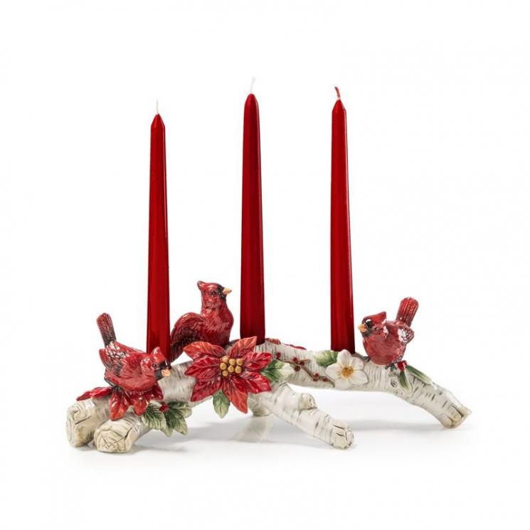Оригінальний святковий свічник на три свічки "Різдвяні емоції" Fitz and Floyd - фото