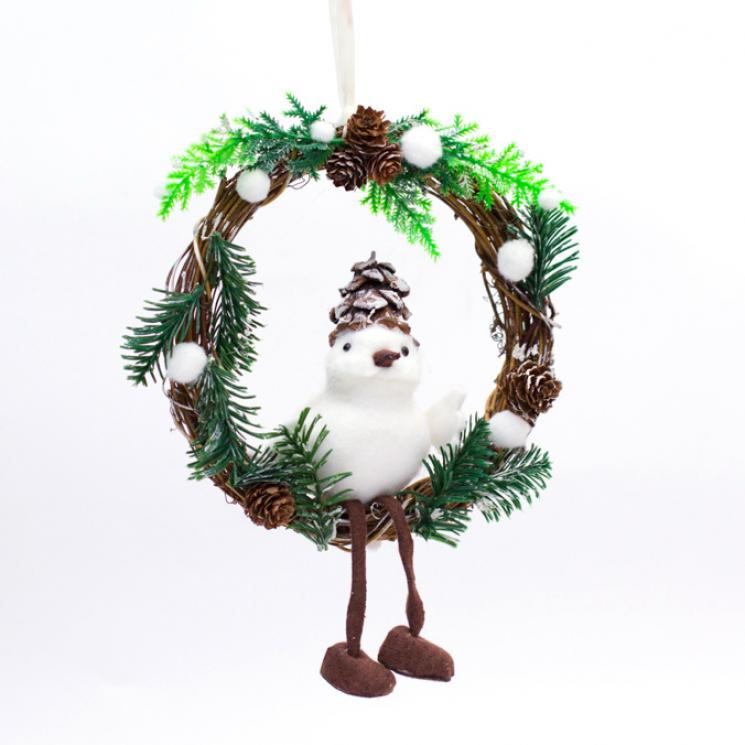 Невеликий різдвяний вінок із фігуркою пташки Paradise - фото