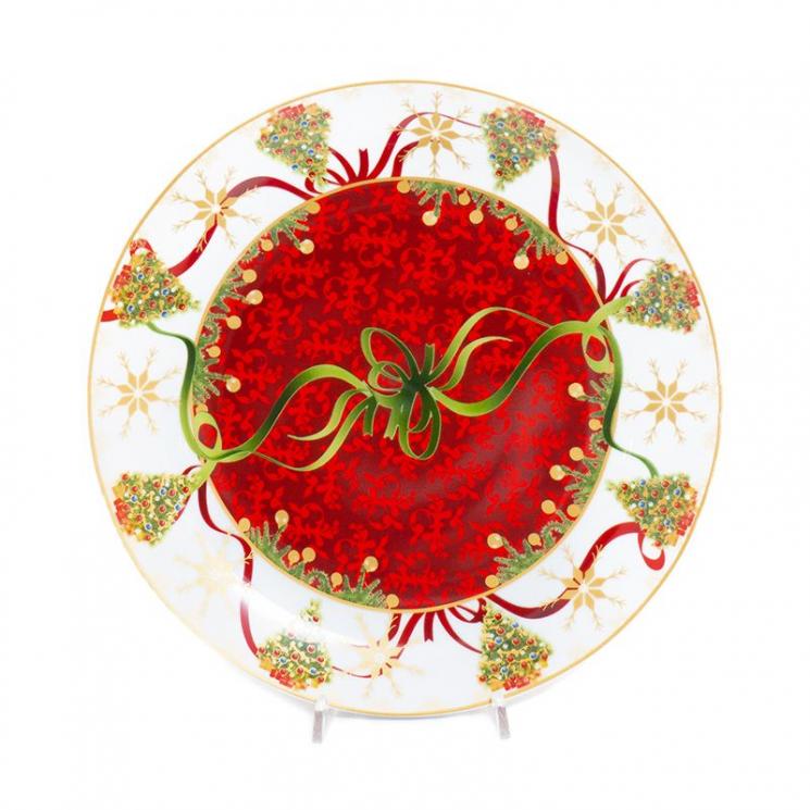 Керамічна таріль для новорічного сервування "Яскраві завитки" Palais Royal - фото