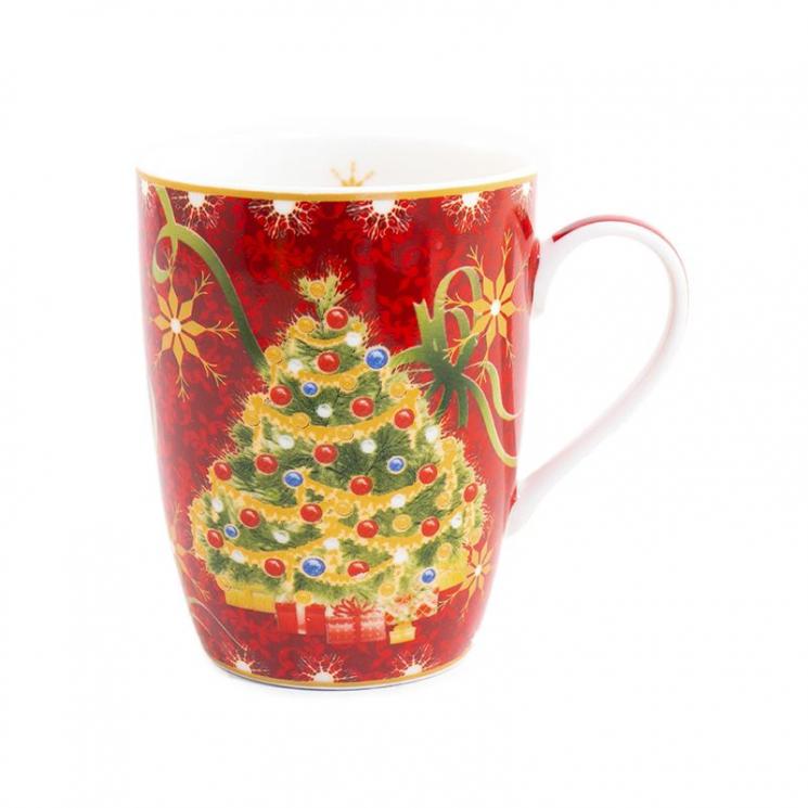 Висока чайна чашка з новорічним малюнком "Яскраві завитки" Palais Royal - фото