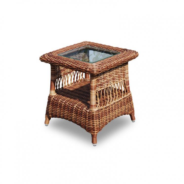 Приставний коричневий столик для меблювання тераси та саду Ebony Skyline Design - фото