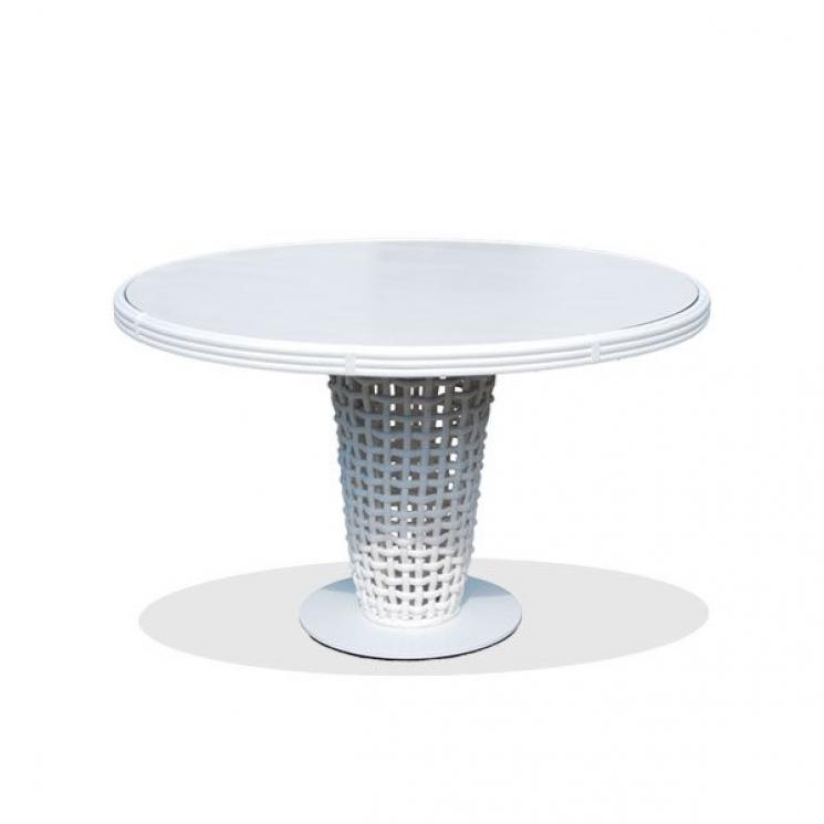 Круглий обідній стіл зі скляною стільницею Dynasty Skyline Design - фото