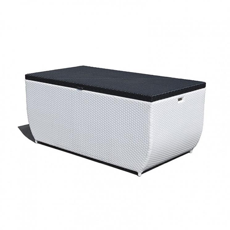 Столик великий XL білий зі штучного ротанга Linen Skyline Design - фото