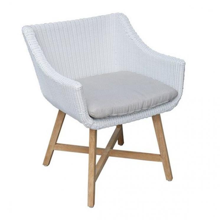 Ротангове крісло з м'якою подушкою на дерев'яних ніжках POB Skyline Design - фото