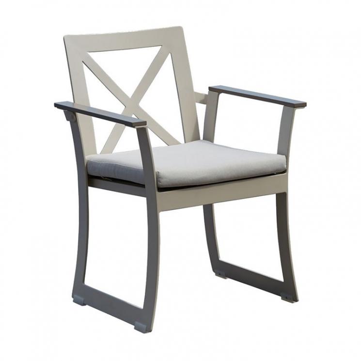 Металеве обіднє крісло з м'якою подушкою для вулиці Rhone Skyline Design - фото