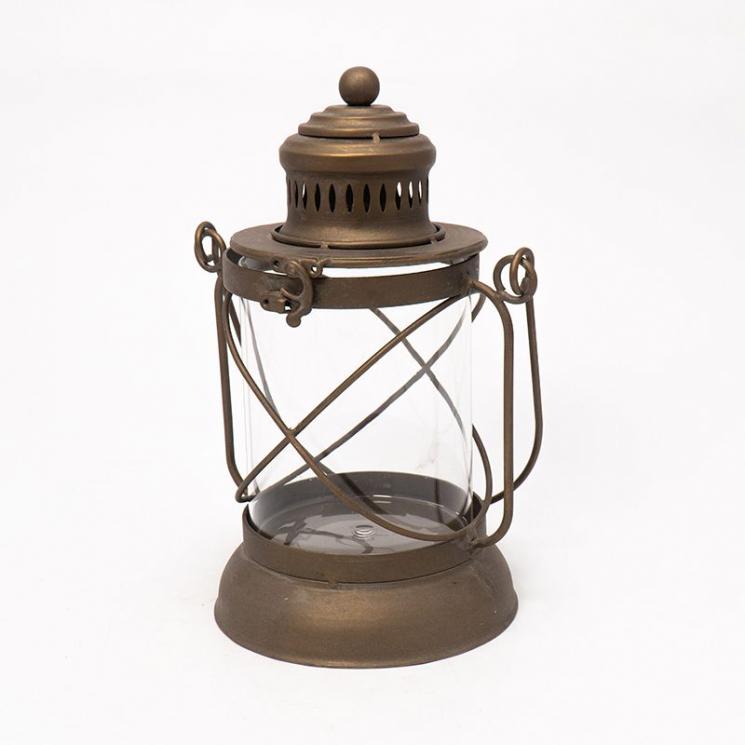 Металевий свічник-ліхтар в антикварному стилі - фото