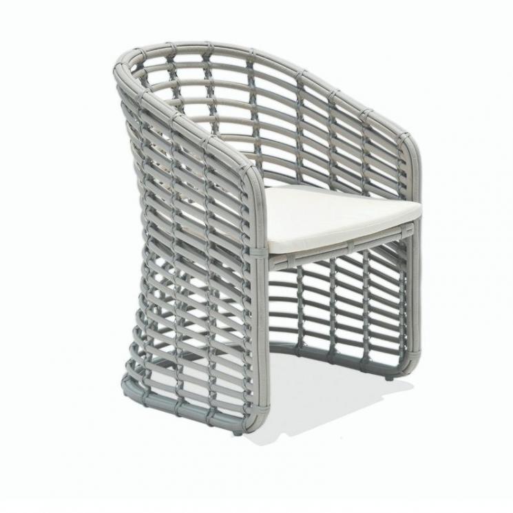 Бежеве крісло з плетеного ротанга з м'якою подушкою Ruby Skyline Design - фото