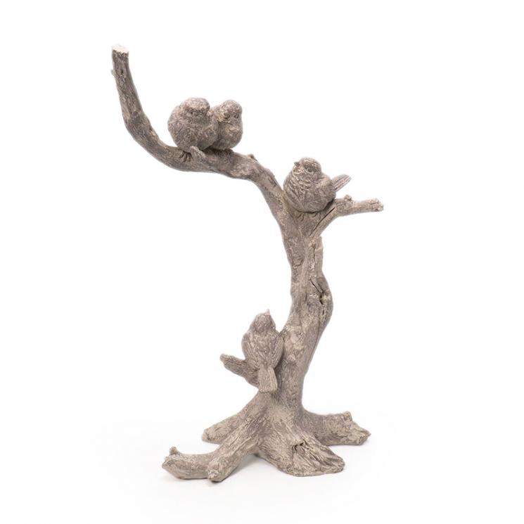 Витончена статуетка "Птахи на дереві" сірого кольору Exner - фото