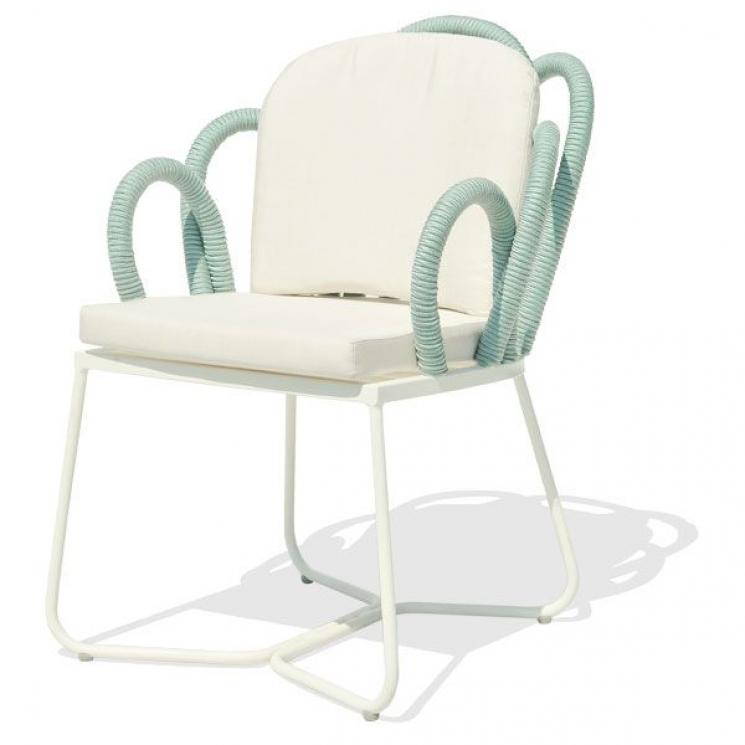 Біле обіднє крісло з м'яким сидінням та фігурною спинкою Tuscany Skyline Design - фото