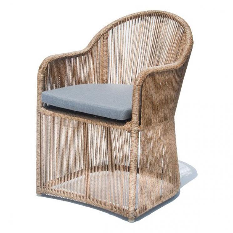 Обіднє крісло з плетінням з шнура та з м'якою подушкою Calyxto Skyline Design - фото