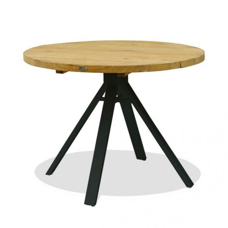 Круглий обідній стіл із дерев'яною стільницею для тераси Ona Skyline Design - фото