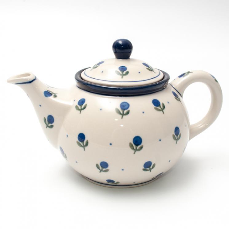 Заварник для чаю з розписом із синіх ягід "Лохина" Кераміка Артистична - фото