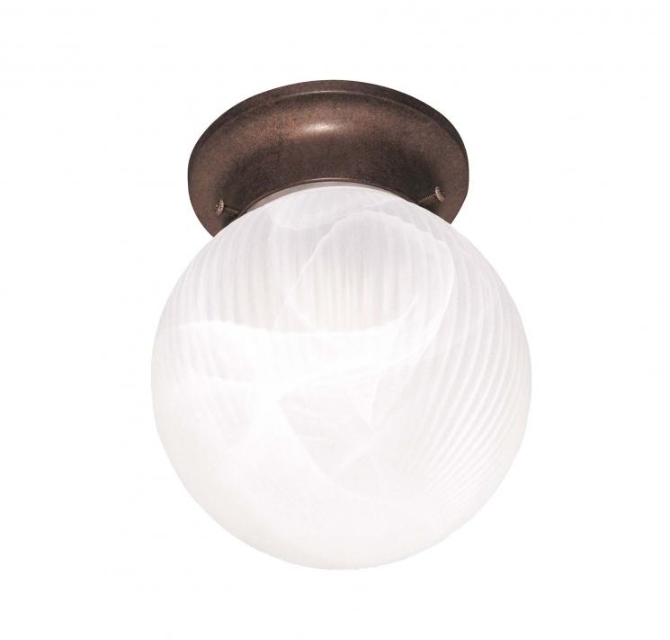 Почіпний світильник із металу та білого рифленого мармуру Flush Mount - фото