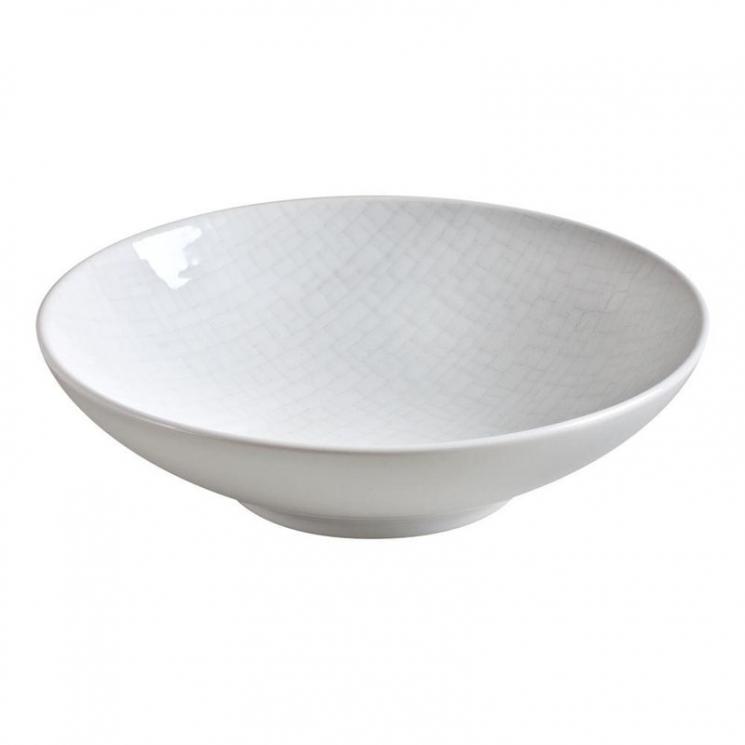 Біла супова тарілка з текстурною поверхнею Cotton Bastide - фото