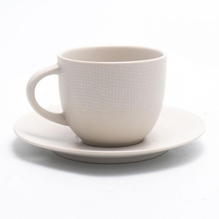 Набір чайних чашок із блюдцями Vesuvio білого кольору, 6 шт. Bastide - фото