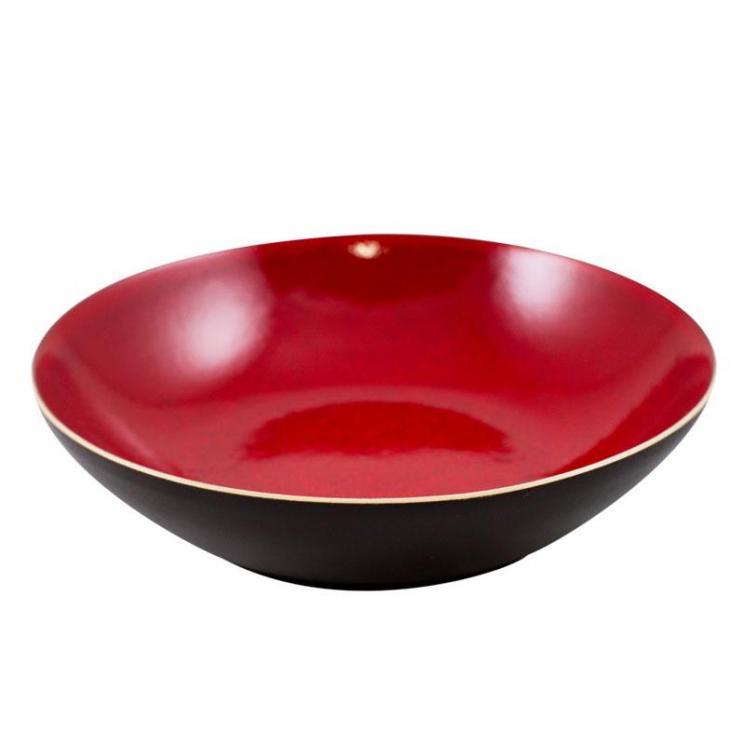Двоколірна супова тарілка у червоно-коричневій гамі Etna Bastide - фото