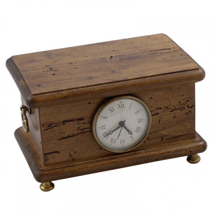 Скринька з годинником з антикварного дерева та латуні Capanni - фото