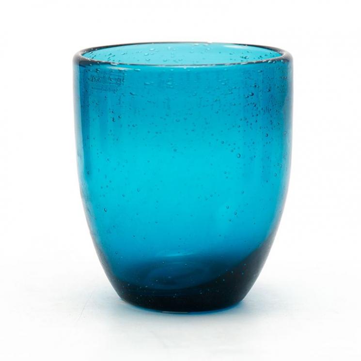 Склянка Bastide насиченого синього відтінку зі скла з бульбашками всередині стінок - фото