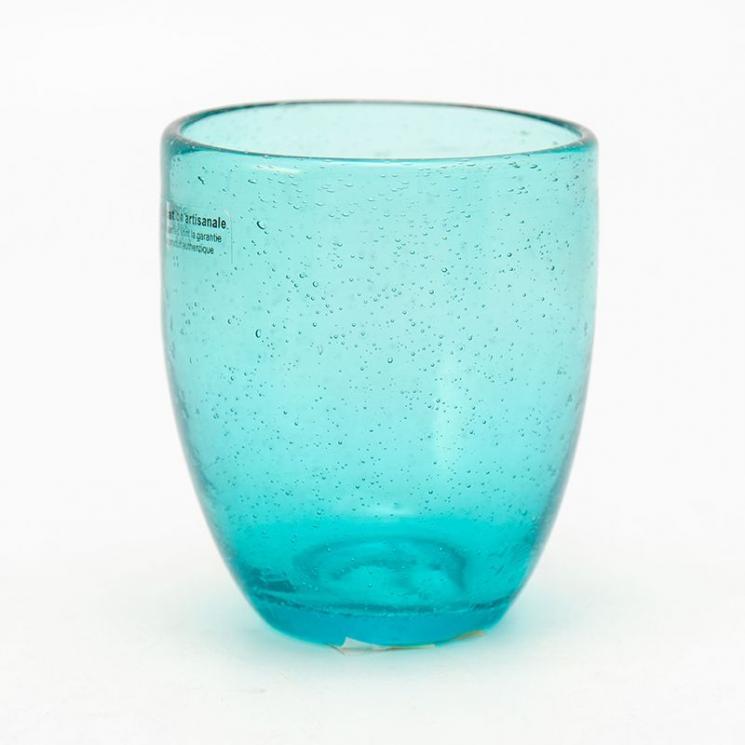 Комплект яскравих блакитних склянок зі скла з бульбашками Bastide, 6 шт. - фото