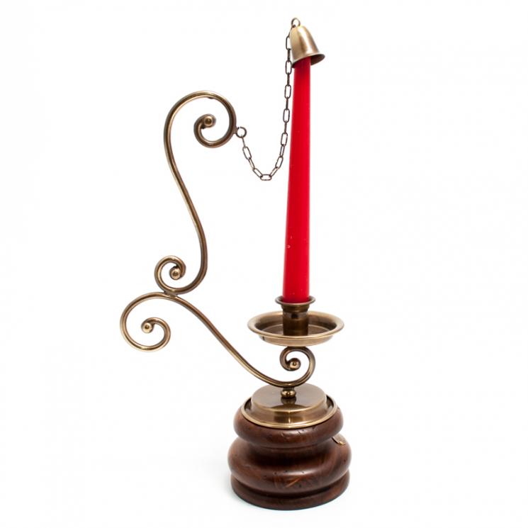 Вишуканий свічник на одну свічку із міцної латуні Capanni - фото