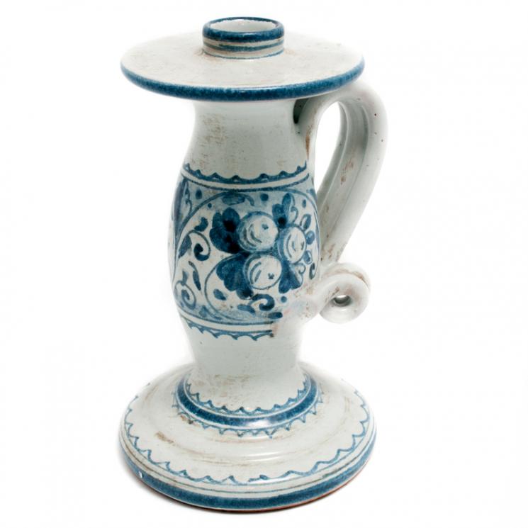 Керамічний свічник із візерунком синього кольору C.Leona - фото