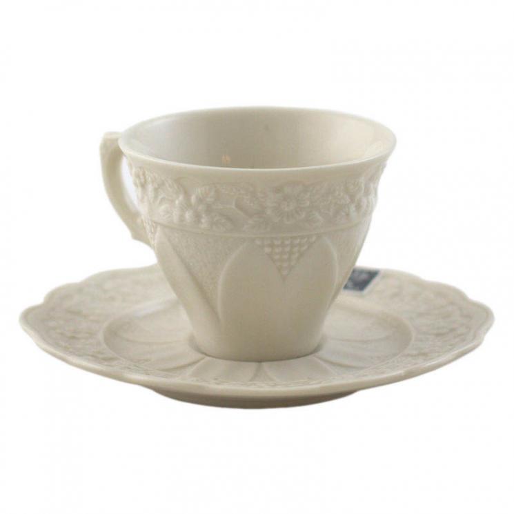 Чашка з блюдцем для кави з рельєфним візерунком Crema Palais Royal - фото