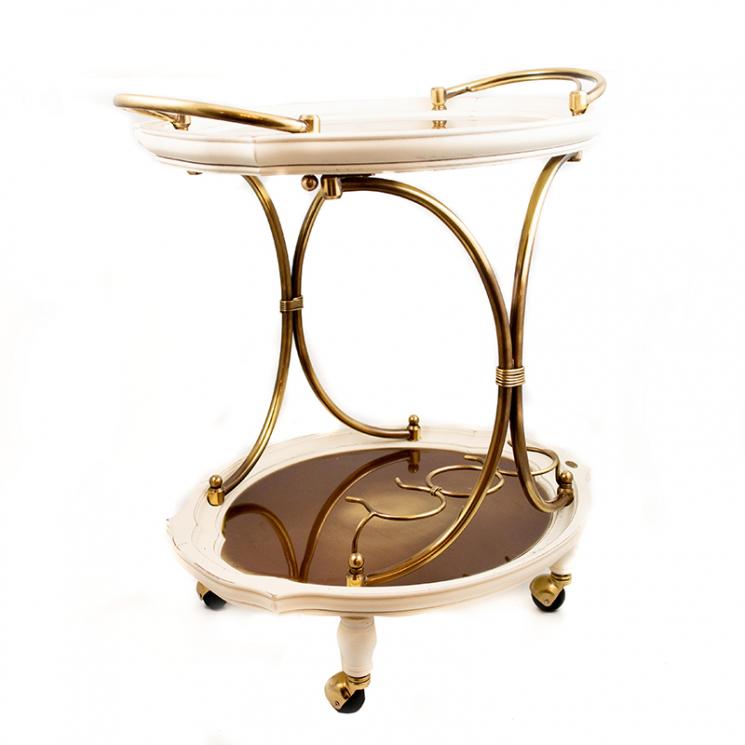 Сервувальний столик  білий двоповерховий Capanni - фото