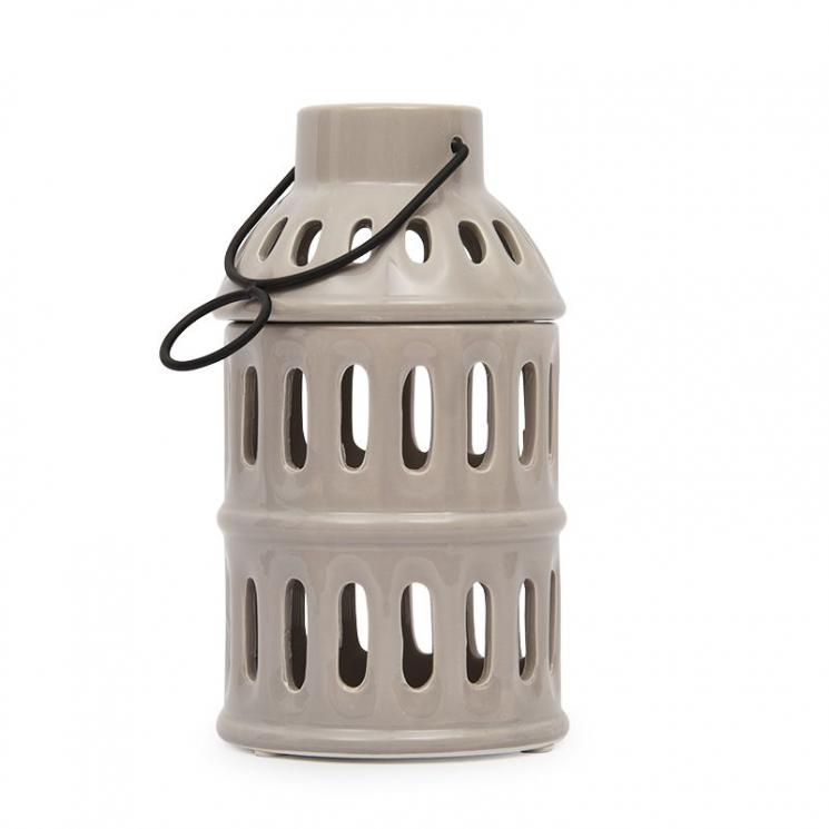 Керамічний свічник-ліхтар сіро-коричневого кольору Palais Royal - фото