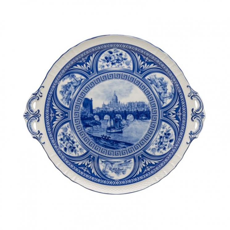 Таріль кругла з ручками із зображенням міського пейзажу Palais Royal - фото
