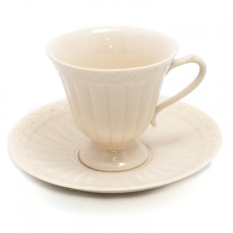 Чашка з блюдцем для кави кольору слонової кістки Palais Royal - фото