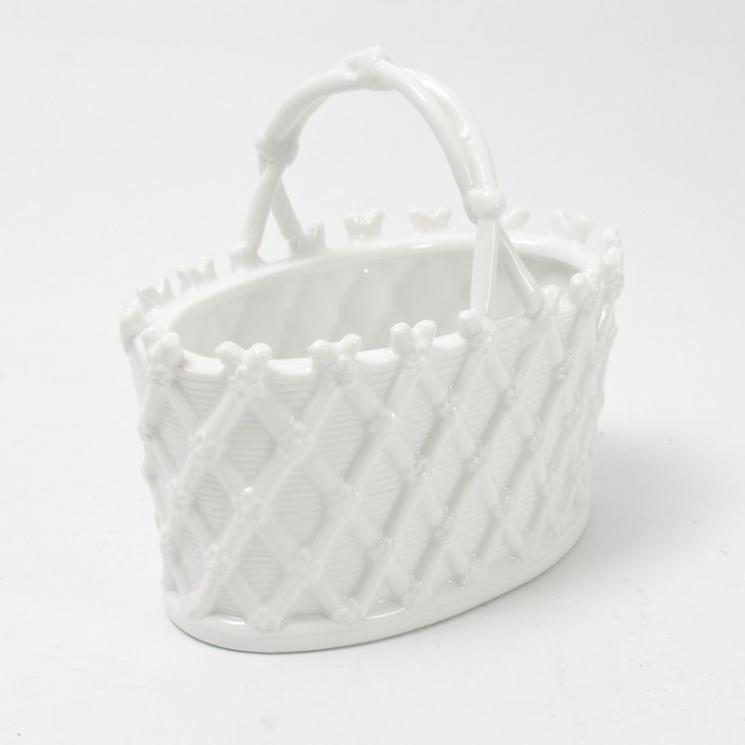 Біла керамічна цукорниця у вигляді кошика Trame in bianco Palais Royal - фото
