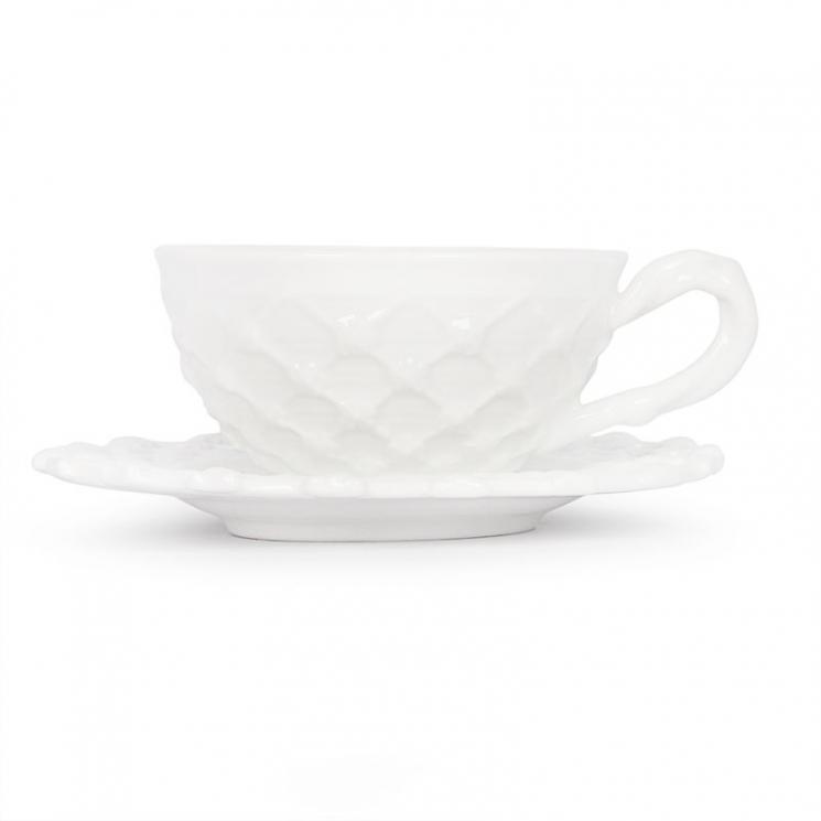 Чашка кавова з блюдцем з декором Trame in bianco Palais Royal - фото