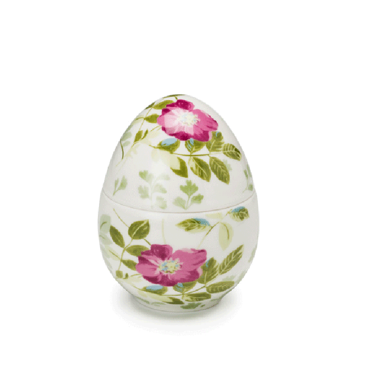 Оригінальна скринька у формі яйця з барвистої кераміки «Квіти» Palais Royal - фото
