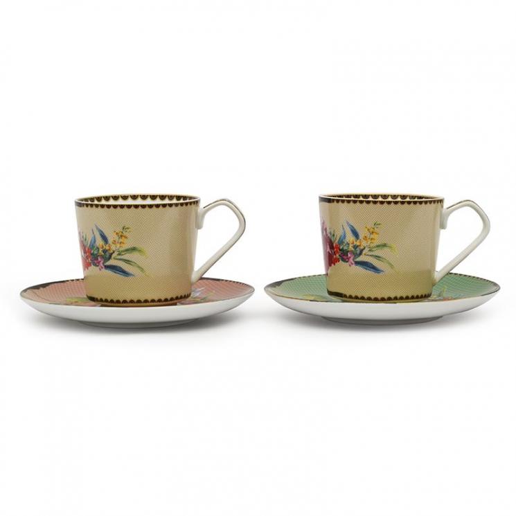 Набір з 2-х порцелянових чайних чашок із блюдцями Ete Savage Palais Royal - фото
