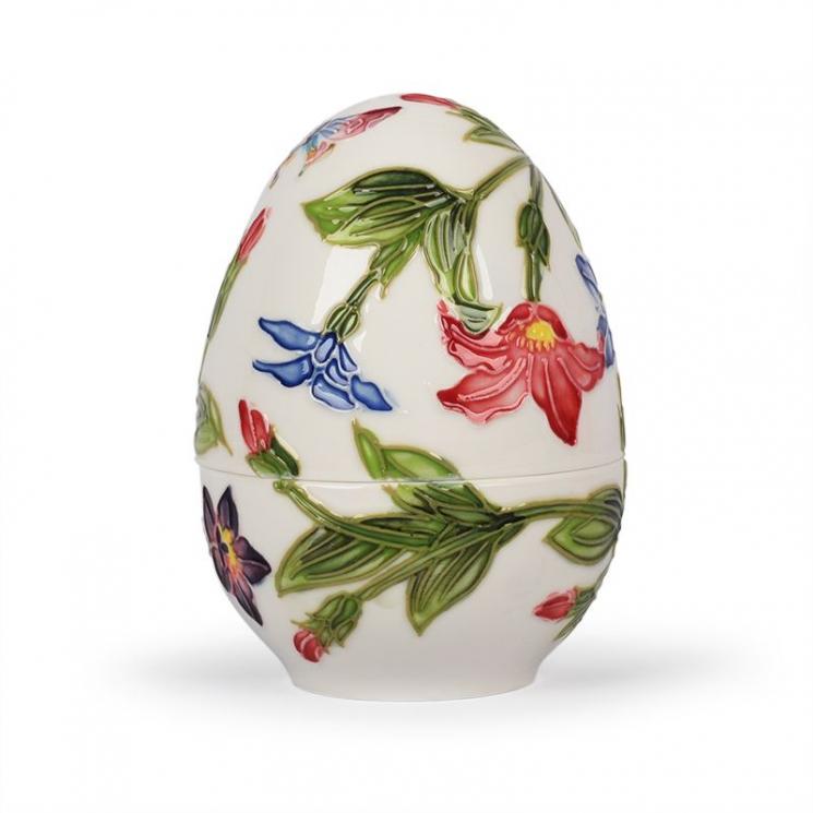 Пасхальне яйце-скринька з фарфору з яскравим рельєфом "Квіти" Palais Royal - фото