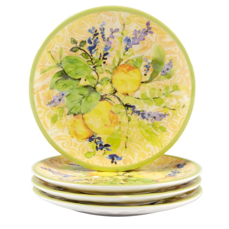 Десертні тарілки із ударостійкого меламіну "Аромат лимону" 4 шт. Certified International - фото