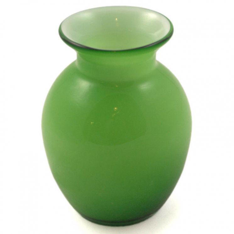 Зелена скляна ваза ручної роботи Fiore Comtesse Milano - фото