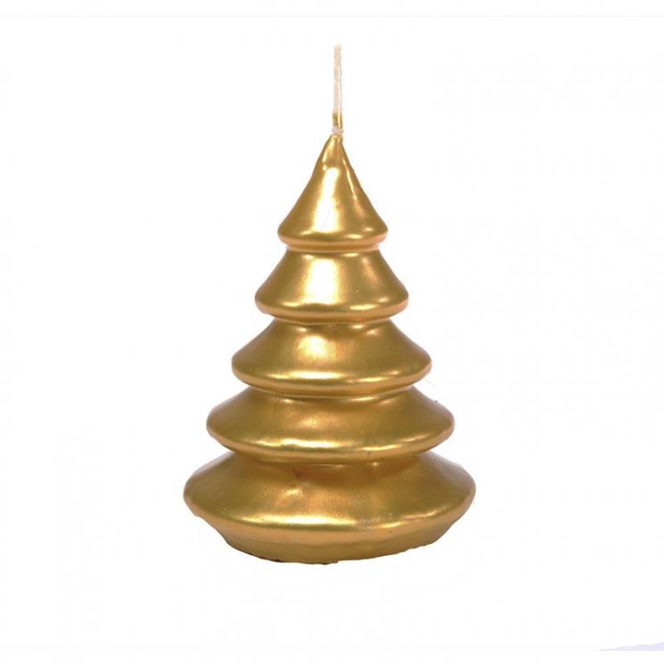 Свічка золотого кольору у вигляді ялинки Mercury - фото