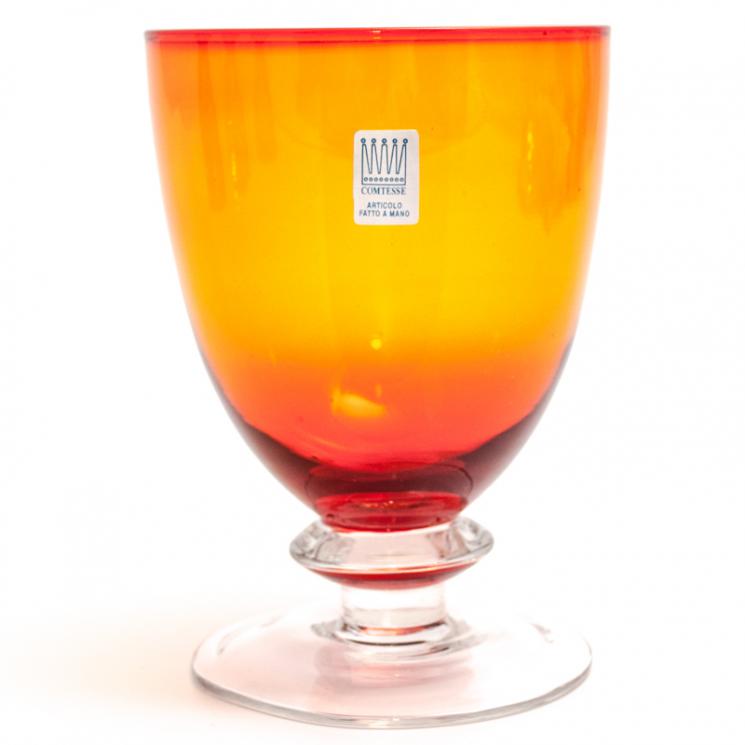 Набір із 6-ти оранжевих скляних келихів для вина Tahiti Comtesse Milano - фото