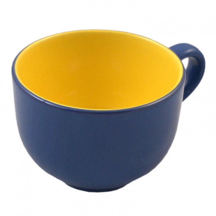 Велика чашка 400 мл жовто-синього кольору Jumbo Comtesse Milano - фото