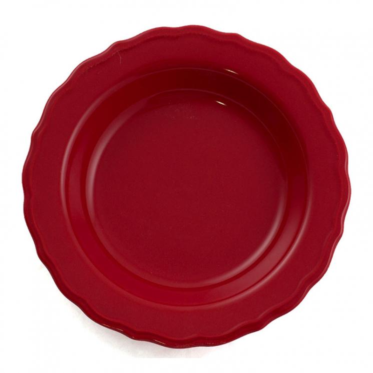 Тарілка для супу Comtesse Milano Claire червона 23 см - фото