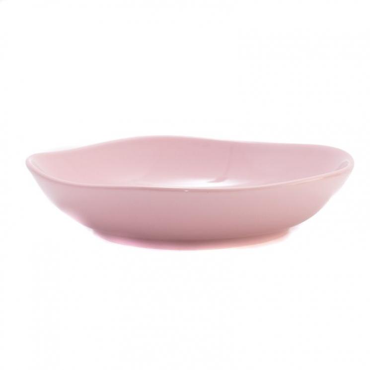 Тарілка для супу Comtesse Milano Ritmo рожева 21 см - фото
