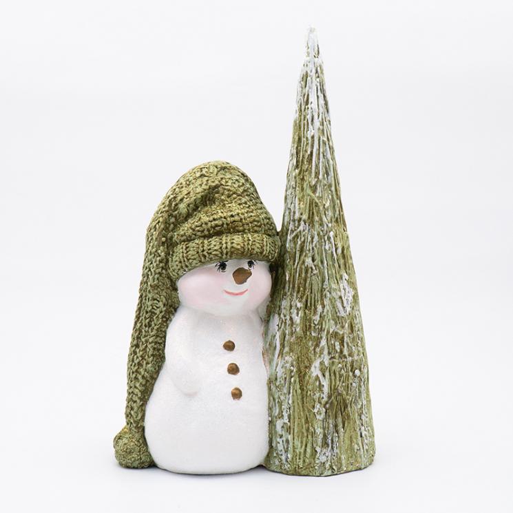Керамічний новорічний декор «Сніговик з ялинкою» Villa Grazia - фото