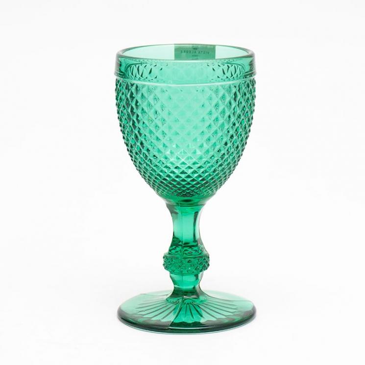 Комплект 4-х бокалів для вина із зеленого скла з рельєфом Vista Alegre - фото