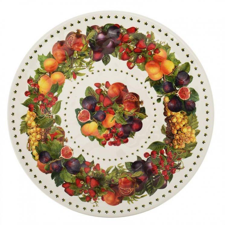 Тарілка обідня меламінова з яскравим фруктовим орнаментом Le Primizie Brandani - фото