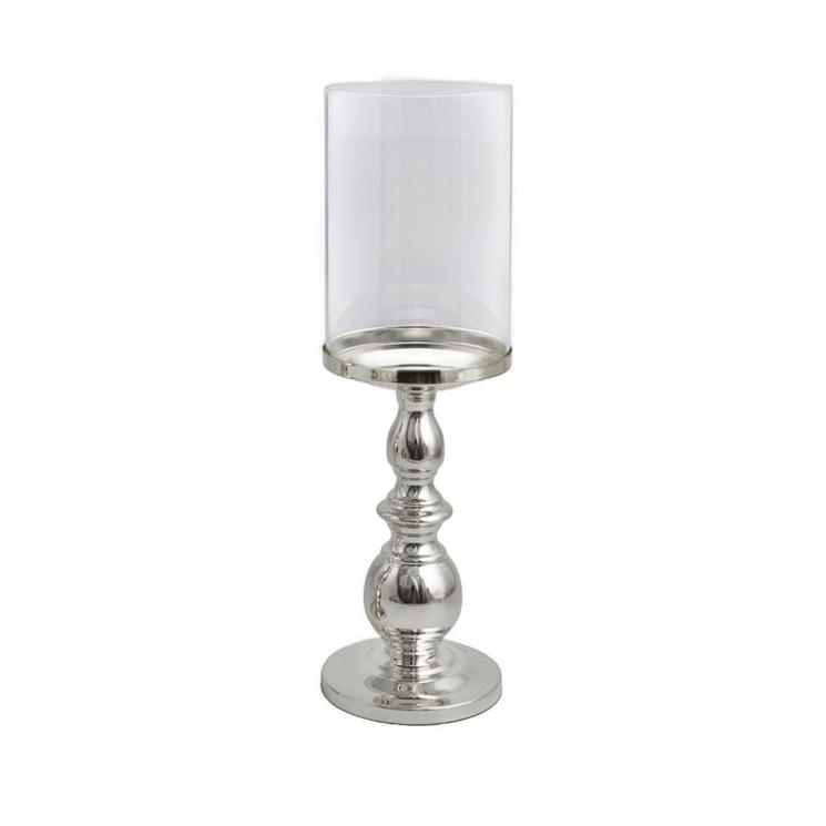 Стильний свічник для декору срібного кольору H. B. Kollektion - фото
