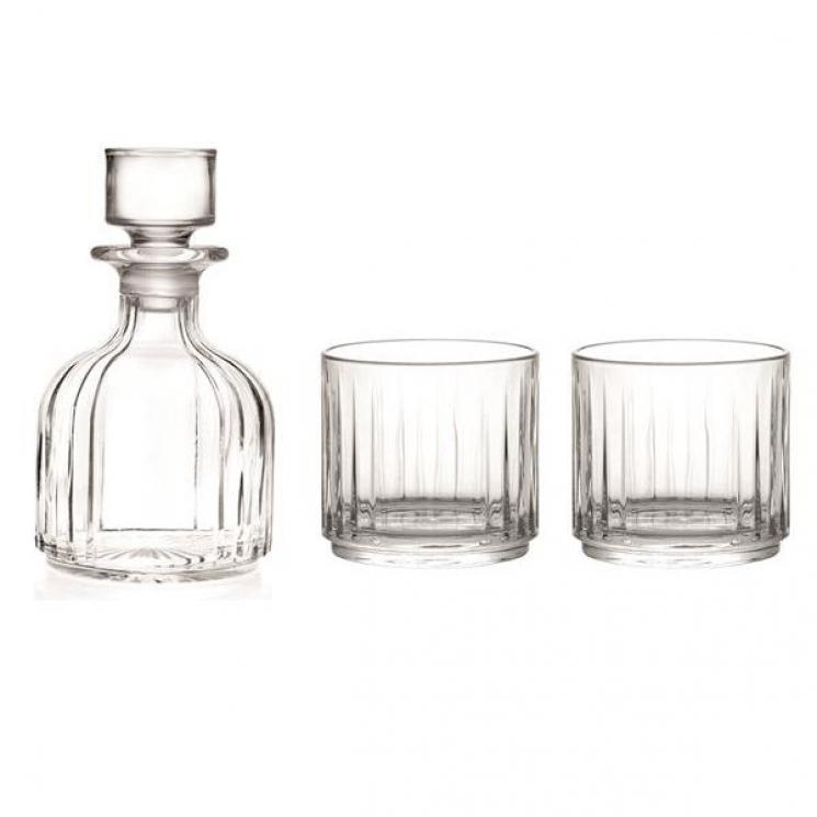 Подарунковий набір з 2 скляних склянок та карафи для віскі Fusion Brandani - фото