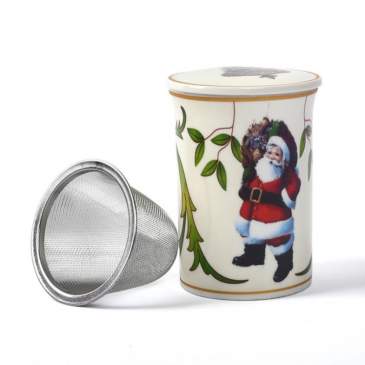 Чашка-заварник із ситечком та кришкою Christmas Maison - фото